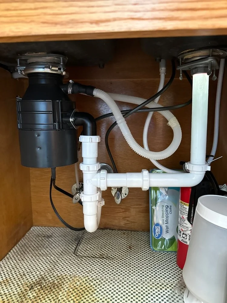 Commercial kitchen plumbing and disposal connections